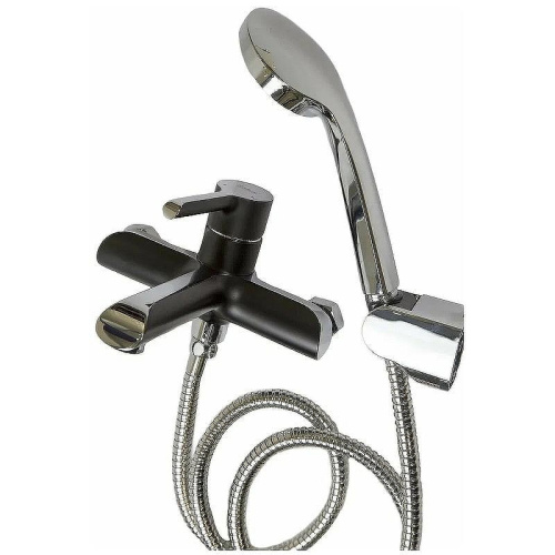 Cмеситель для ванны и душа Haiba HB60805-7 настенный черный/хром - фото 3