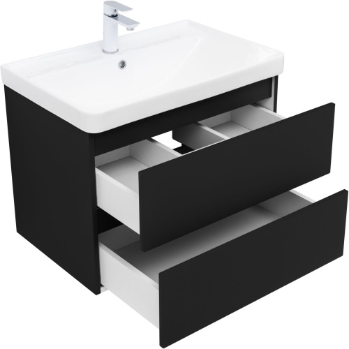 Тумба под раковину Aquanet Вега 2.0 00337954 69х46х50 подвесная цвет черный - фото 2