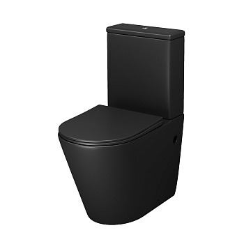Унитаз напольный с бачком Grossman Color GR-4480BMS черный матовый с сиденьем микролифт безободковый каскадный смыв