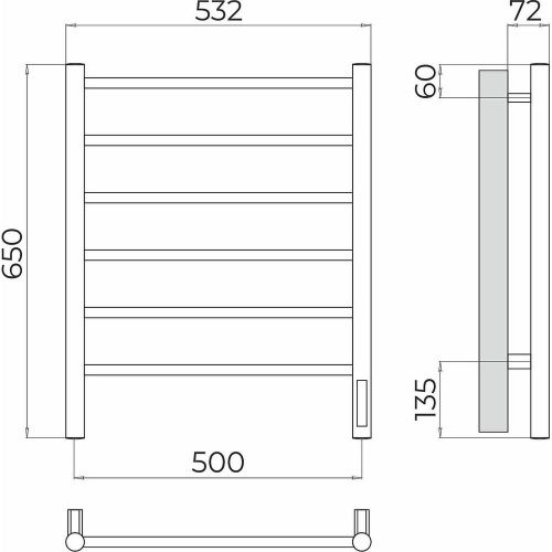 Полотенцесушитель Terminus 4670078531155 53х65 электрический хром - фото 3