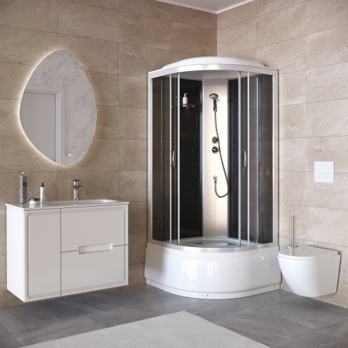 Душевая кабина Taliente TA-9090G 90х90 четверть круга с крышей ориентация универсальная - фото 2