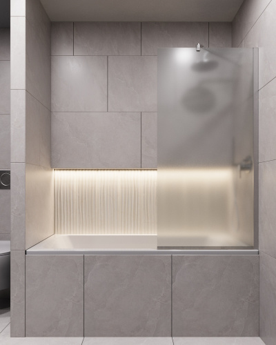 Шторка для ванны Timo T16 60х140 стекло матовое профиль хром ориентация универсальная - фото 5