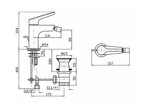 Смеситель ZUCCHETTI ZMM387 на биде хром - фото 3