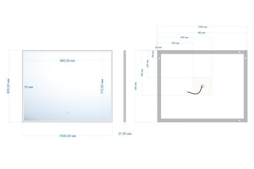 Зеркало в ванную Abber AG6108SXL-1.0 100х80 - фото 3