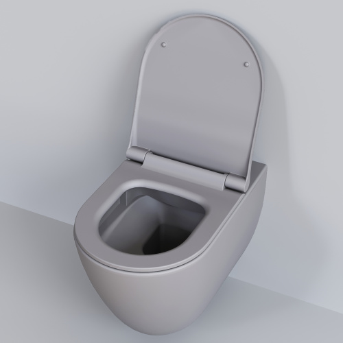 Чаша унитаза подвесная Ambassador Queen 113T20301R цвет серый матовый без сиденья каскадный смыв - фото 5