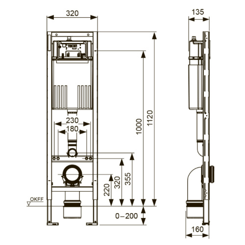 Инсталляция для подвесного унитаза Tece TECEbase 9400440 - фото 2