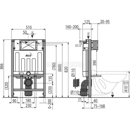 Инсталляция для унитаза Alcadrain  AM101/850-0001 - фото 2