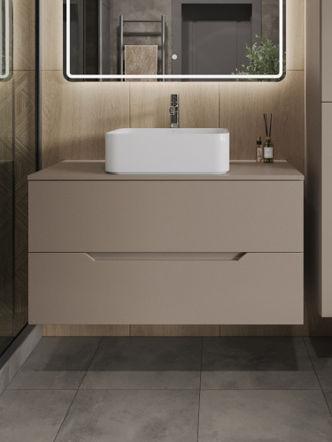 Тумба с раковиной Orange Line Li-100TuLMDF+B02-460W 101х46х68 - фото 3