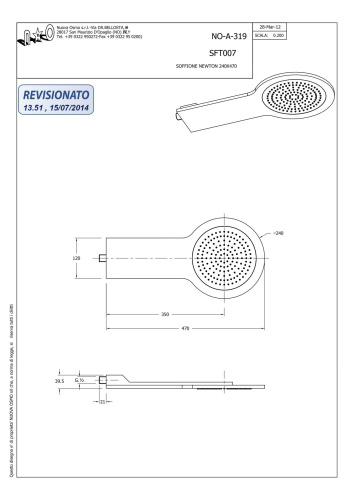 Душевая консольная головка Graffio Newton NW001/CR цвет хром - фото 2