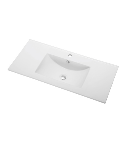 Раковина из сантехнического фарфора Orange B03-1000w 102х47 встраиваемая цвет белый глянцевый - фото 2