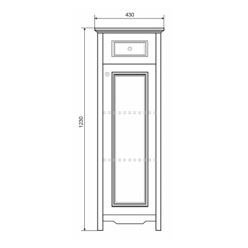 Шкаф-пенал Comforty Тбилиси 00003132633CF 43х37х123 напольный цвет белый - фото 2
