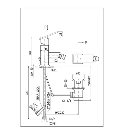 Смеситель RavSlezak Loira LR544.5Z на биде золото - фото 2