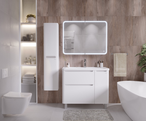 Зеркало-шкаф Grossman Адель 2010004 100х14х80 подвесной цвет белый - фото 3