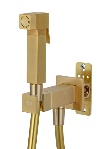 Гигиенический душ со смесителем Remer Q64BG золото брашированное - фото 2
