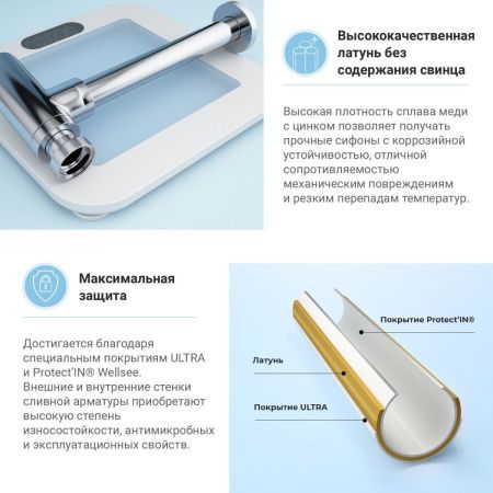 Сифон для раковины Wellsee Drainage System 182104000 хром