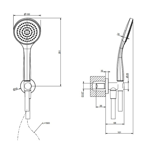 Душевой гарнитур Gessi Emporio shower 38723#299 на стену черный - фото 2