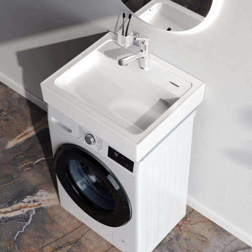 Раковина из сантехнического фарфора Am.Pm X-Joy M85WCC0601WG050 60х50 подвесная цвет белый 1 отверстие под смеситель - фото 4