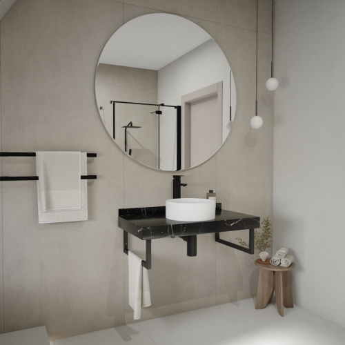 Столешница Teymi Helmi T150309 90х50 подвесная цвет черный - фото 4