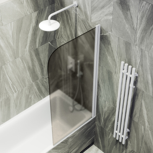 Душевая шторка на ванну Maybah Glass MGV-607-1 50х140 стекло тонированное профиль белый ориентация универсальная - фото 4