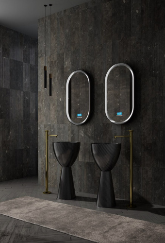 Раковина карбоновая Abber KARBON AK2003 45х45 напольная цвет черный без отверстий под смеситель - фото 2