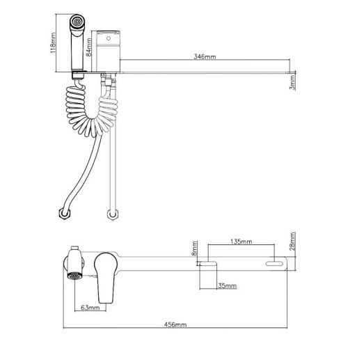Гигиенический душ со смесителем Voda Level LV10 хром - фото 3