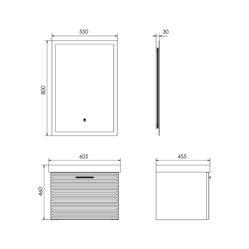 Тумба с раковиной Comforty Касабланка 00-00020108CF 61х46х46 подвесная цвет серый шелк - фото 2