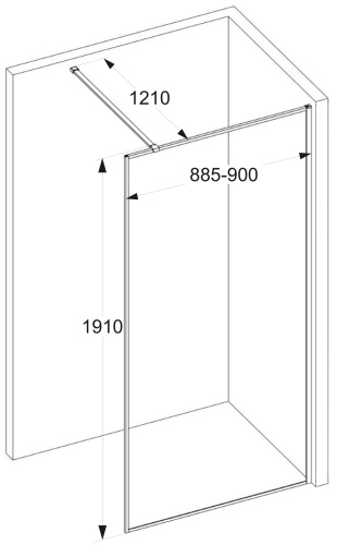 Душевая перегородка Cerutti SPA STRIP T90 90х120 стекло рифленое профиль черный - фото 4