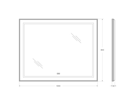 Зеркало в ванную BelBagno Kraft SPC-KRAFT-1000-800-LED-TCH-WARM-NERO 100х80 цвет черный - фото 5