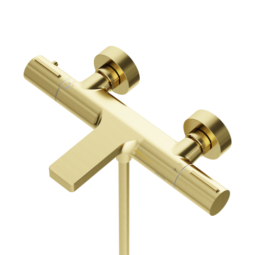 Смеситель для ванны и душа Sancos Etna SC9006BG настенный брашированное золото с термостатом - фото 2