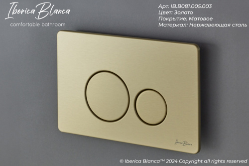 Клавиша смыва механическая Iberica Blanca INOX-O IB.B081.005.003 цвет желтый - фото 3