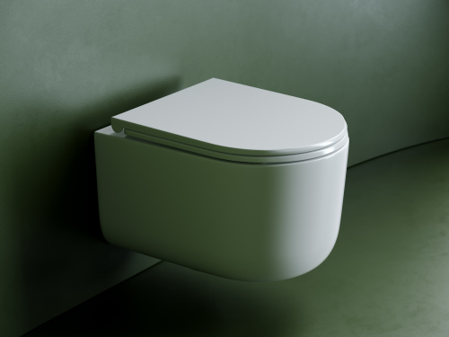 Унитаз подвесной Ceramica Nova ULMA CN4006T белый с сиденьем микролифт безободковый смыв торнадо - фото 2