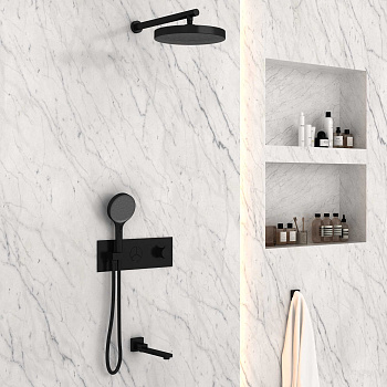 Душевая система Vincea VSFW-432TI2MB встраиваемая в стену с термостатом