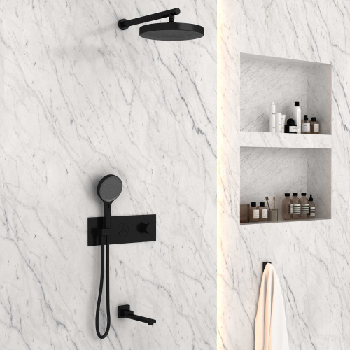 Душевая система Vincea VSFW-432TI2MB встраиваемая в стену с термостатом