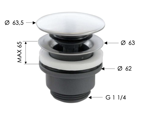 Донный клапан Remer  SS905CCR114 - фото 2