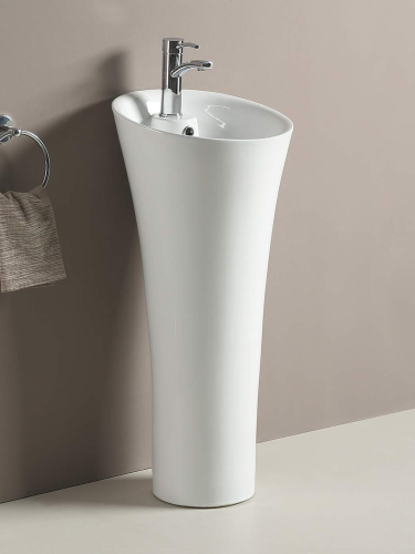 Раковина из санфаянса WeltWasser WW SK 41 см 10000008707 напольная цвет белый глянцевый 1 отверстие под смеситель - фото 2