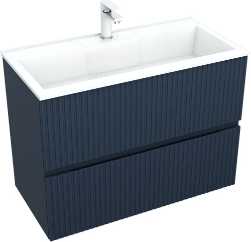 Тумба под раковину Aquanet Джейн 00313303 89х44х64 напольная/подвесная цвет синий - фото 4