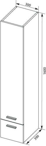 Шкаф-пенал Aquanet Верона 00175390 30х39х160 подвесной цвет белый - фото 5