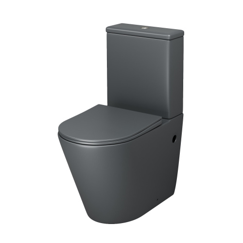 Унитаз напольный с бачком Grossman Color GR-4480GMS серый матовый с сиденьем микролифт безободковый каскадный смыв