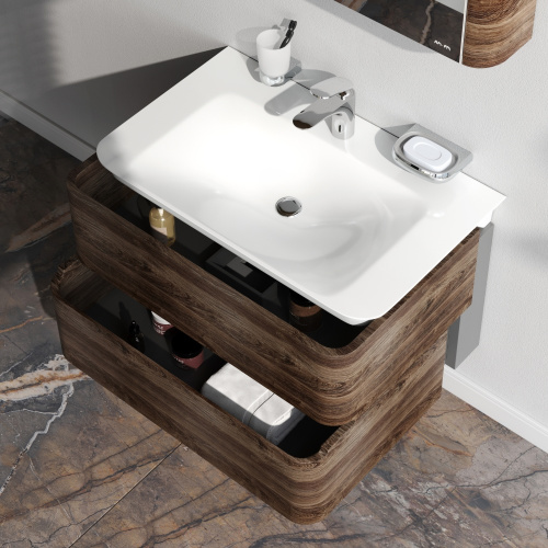 Тумба под раковину Am.Pm Sensation M30FHX0802NF 80х49х52 подвесная цвет орех - фото 4