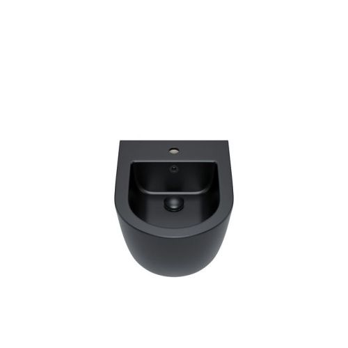 Унитаз подвесной IDDIS Blanco BLAR3BMi73 черный матовый с сиденьем микролифт безободковый каскадный смыв - фото 4