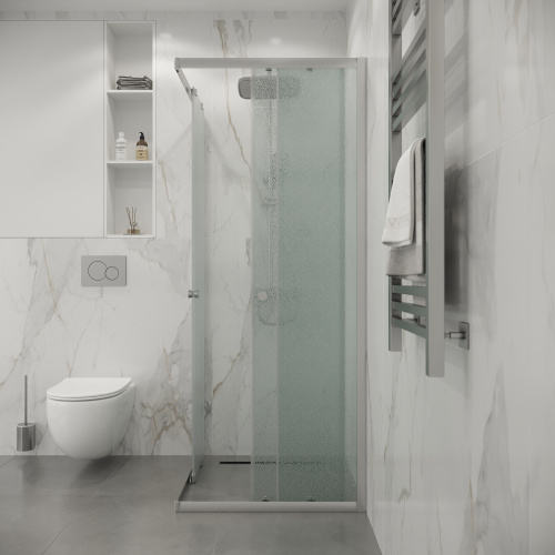 Душевой уголок Niagara Eco NG-1009-14QMT 89х89 стекло матовое профиль хром матовый без поддона - фото 4