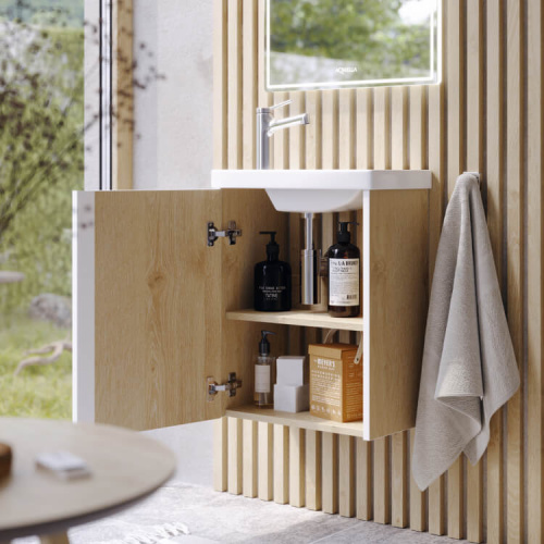 Тумба под раковину Aqwella Y URB0145DD 44х25х54 подвесная цвет коричневый - фото 2