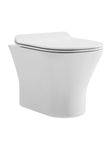 Унитаз подвесной Orange C01-100W белый с сиденьем микролифт душевой смыв - фото 2