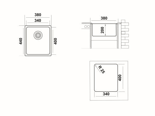 Кухонная мойка Ukinox Лофт LOB340.400 -GT10P 40х34 цвет нержавеющая сталь поверхность брашированная - фото 3