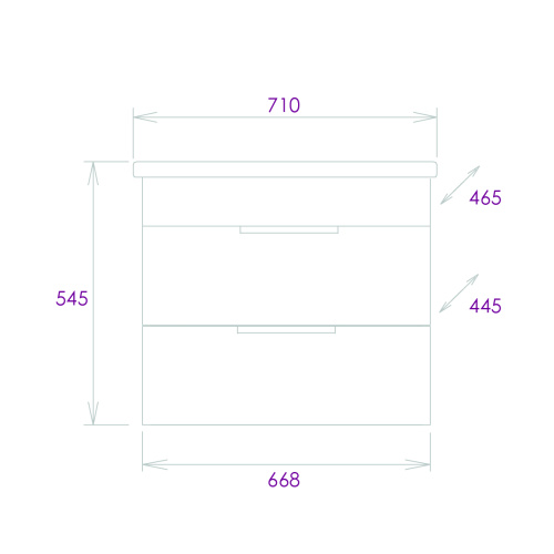 Тумба под раковину Onika Легран 107048 67х45х50 подвесная - фото 3
