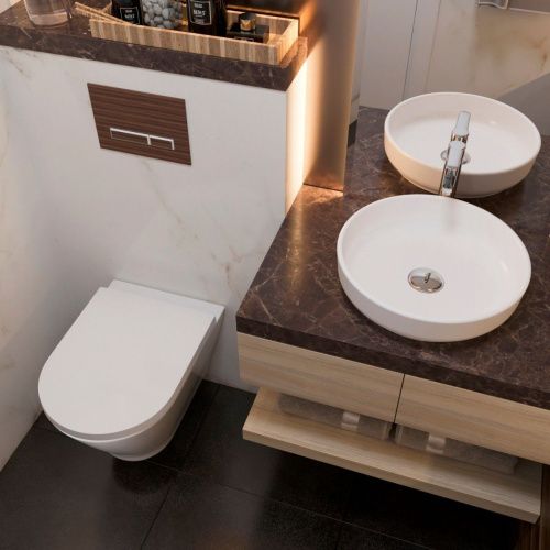 Раковина из сантехнического фарфора Lavinia Boho Bathroom Sink Slim 33311005 40х40 накладная цвет белый без отверстий под смеситель - фото 5