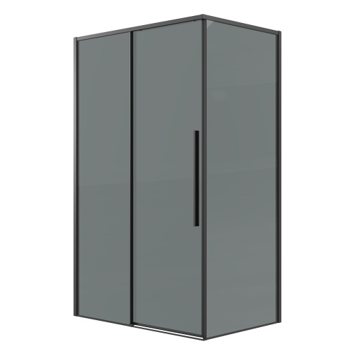 Душевая перегородка Grossman Galaxy 200.K33.01.90.21.10 90х195 стекло тонированное профиль черный матовый - фото 2