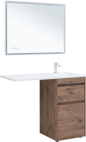 Тумба под раковину Aquanet Токио 00333647 110х48х89 напольная цвет темное дерево - фото 5