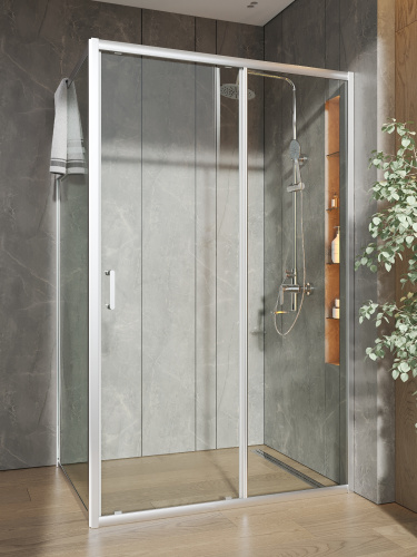 Душевой уголок Orange E23-12090TCR 120х89 стекло прозрачное профиль хром глянцевый без поддона - фото 5