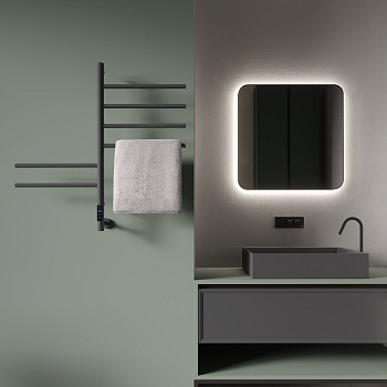 Полотенцесушитель Vincea VTD-1S2CGE 43х80 электрический графит